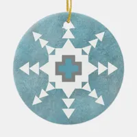 Southwest Winter Snowflake Ceramic Ornament