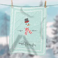 Magic and Wonder Christmas Snowman Mint ID440 Fleece Blanket