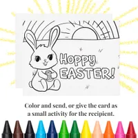 Easter Kids Coloring Card with Bunny and Egg