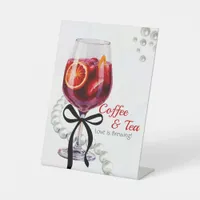 Sangria Coffee and Tea Love is Brewing  Pedestal Sign