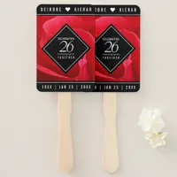 Elegant 26th Rose Wedding Anniversary Celebration Hand Fan