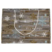 It's' a Wonderful Time of the Year Snowflakes Large Gift Bag