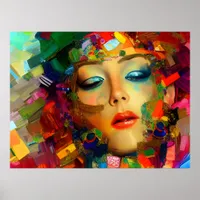 Woman Colorful Painting Poster