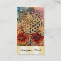 *~* Sacred AP92 Yoga QR Gold Flower of Life Reiki Business Card