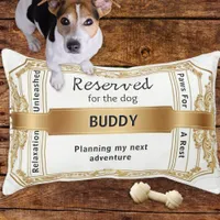 Reserved for the Dog White Faux Gold Ticket Cute Pet Bed