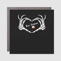Skeleton Hand Heart Boo Season Spooky Vibe Car Magnet