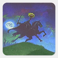 Headless Horseman in the Blue Light Square Sticker