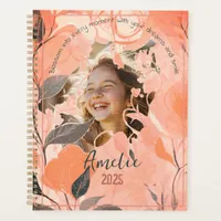 Elegant Pastel Peach & Sage Floral Photo Planner