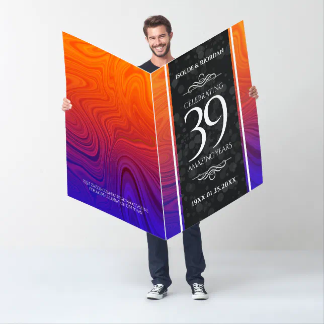 Giant 39th Agate Wedding Anniversary Celebration Card