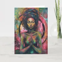 Gorgeous Colorful Praying Woman Card