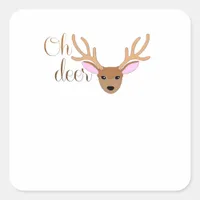 Oh Deer Artistic Style  Square Sticker
