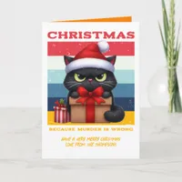 Vintage Holiday Funny Cat Retro Christmas Photo