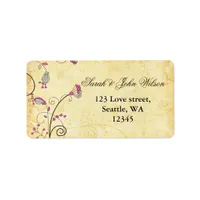 rustic  Vintage Botanical fuchsia floral Label