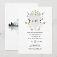 Lakeside Monogram Crest Bridesmaids Luncheon Invitation
