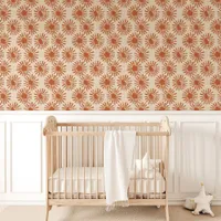 Terracotta Sunburst Boho Wallpaper