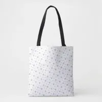 Winter snowflakes and dots pattern tote bag