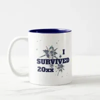 I Survived Blue Covid Virus Two-Tone Coffee Mug