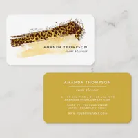 Gold Leopard Print | Modern Event Planners Business Card
