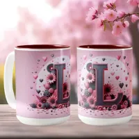 Valentine Day 3D A to Z Alphabet Coffee Mug