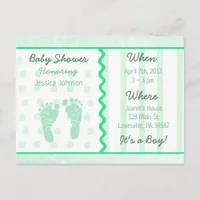 Baby Boy Sage Green Baby Shower Invitation