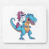 Unicorn and T-Rex Mouse Pad