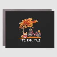 It’s Fall Y’all Cardigan Dog Autumn Design Funny G Car Magnet