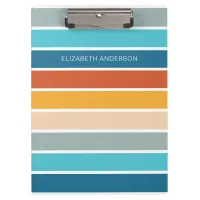 Modern Retro Sunset Stripes Personalized  Clipboard