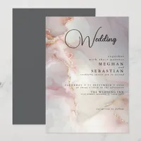 Exotic Blush  Marbled Opal Invitation