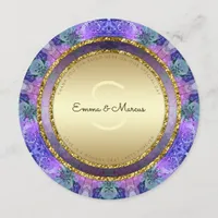 Pastel Boho Batik Round Wedding Menu Cards