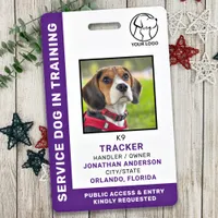 Service Dog In Training Custom Logo Photo ID Badge