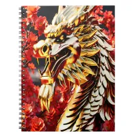 Fire breathing dragon gold head notebook