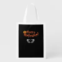 Spooky Skeleton Hands. Happy Halloween.  Grocery Bag