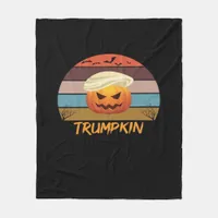 Halloween Trumpkin Vintage Us Fleece Blanket