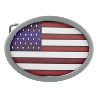 Modern Embossed American Flag Belt Buckle