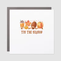Tis The Season Leopard Football Halloween Fall Car Magnet