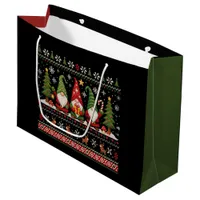 Funny Colorful Pixelated Gnome for the Holidays Large Gift Bag