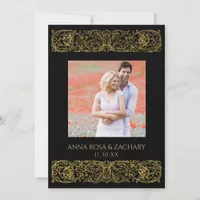 *~* AR6 Victorian QR PHOTO RSVP Ornate Wedding Invitation