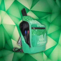 Green glitter with monogram Hello Gorgeous | Sling Bag