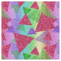 glitter ombre rainbow faux metallic triangles fabric