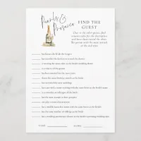 Pearls Prosecco Find Guest Bridal Shower Game Card