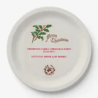 Holly Elegant Festive Christmas Dinner Party Paper Plates