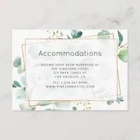 Pastel Eucalyptus Geometric Wedding Accommodations Enclosure Card