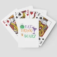 Eat Drink And Be Scary Halloween Poker Cards