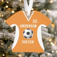 Personalized Orange Soccer Jersey Ornament