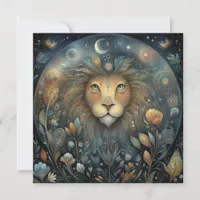 Leo Lion Zodiac Astrology Mystical Birthday Card