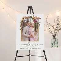 Elegant Calligraphy Floral Arch Photo Wedding Foam Board