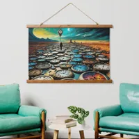 As Time Walks By AI Art Hanging Tapestry