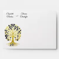 Golden Tree of Life Timeless Sophisticated Elegant Envelope