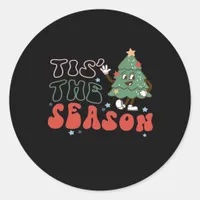Cute Christmas, Tis The Season Classic Round Sticker