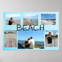 Beachy Blue Multi Picture Personalized Poster